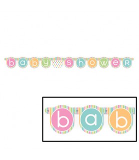 Baby Shower 'Pastel Polka Dots and Stripes' Banner (1ct)