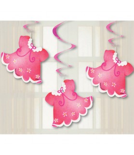 Baby Shower 'Clothesline Pink' Hanging Decorations (3pc)
