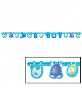 Baby Shower 'Clothesline Blue' Banner (1ct)