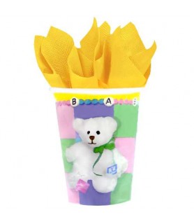 Baby Shower White Teddy Bear 9oz Paper Cups (8ct)