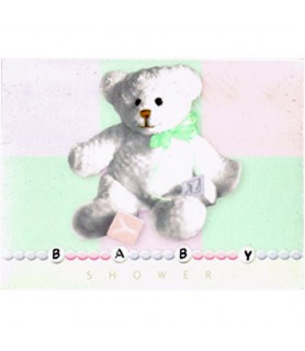 Baby Shower White Teddy Bear Invitations w/ Envelopes (8ct)
