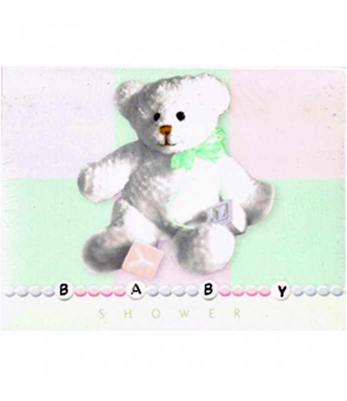 Baby Shower White Teddy Bear Invitations W Envelopes 8ct