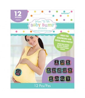 Baby Shower 'Mom to Be' Baby Bump Stickers (12pc)