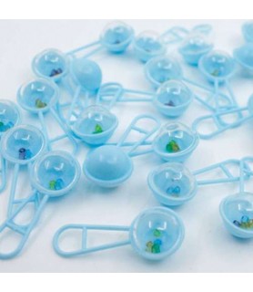 Blue Baby Shower Mini Rattles / Favors (24ct)