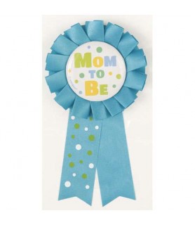 Baby Shower Blue 'Mom to Be' Guest of Honor Ribbon (1ct)