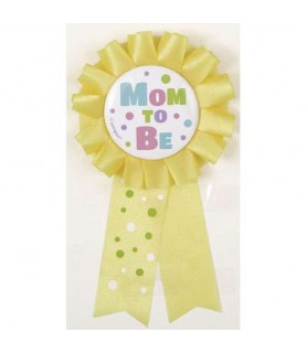 Baby Shower Yellow 'Mom to Be' Guest of Honor Ribbon (1ct)