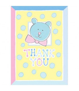 Baby Shower Teddy Bear Thank You Notes w/ Envelopes (8ct)