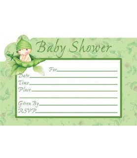 Baby Shower 'Sweet Pea' Invitations w/ Envelopes (8ct)