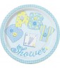 Baby Shower 'Blue Stitching' Small Paper Plates (8ct)