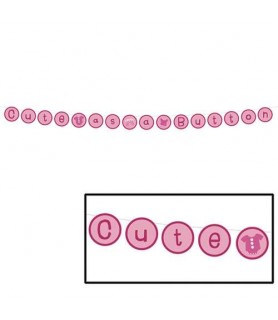 Baby Shower 'Cute as a Button' Celebration Banner (1ct)