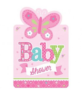 Baby Shower 'Welcome Little One Girl' Invitation Set w/ Envelopes (8ct)