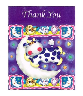Baby Shower 'Moonlight Moonbright' Thank You Notes w/ Envelopes (8ct)