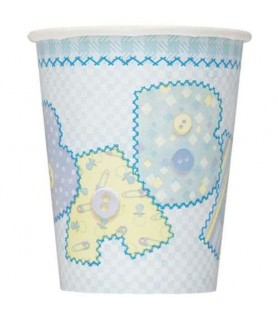 Baby Shower 'Blue Stitching' 9oz Paper Cups (8ct)
