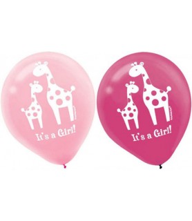 Baby Shower 'Sweet Safari Girl' Latex Balloons (15ct)