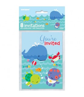 Baby Shower 'Under the Sea Pals' Invitations w/ Envelopes (8ct)