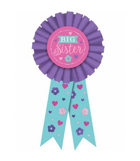Baby Shower Purple 'Big Sister' Guest of Honor Ribbon (1ct)