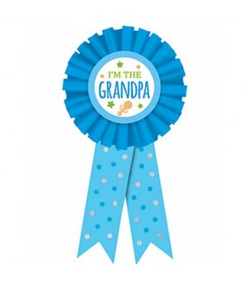 Baby Shower Blue 'I'm The Grandpa' Guest of Honor Ribbon (1ct)