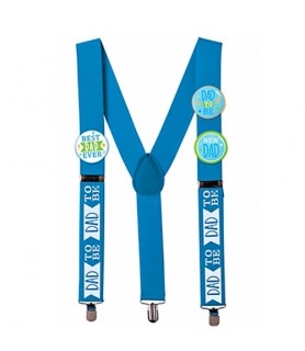 Baby Shower Blue 'Dad to Be' Suspenders (1 set)