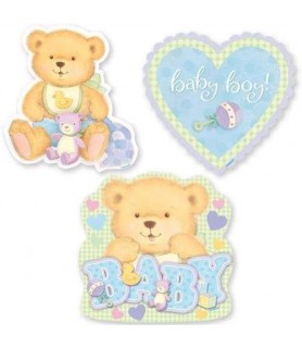 Baby Shower Boy Bear Cutouts (6ct)