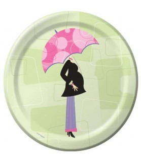 Baby Shower 'Mod Mom' Large Paper Plates (8ct)