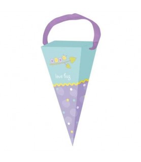Baby Shower 'Love Bug' Cone Shaped Treat Boxes w/ Ribbon Handles (6ct)