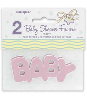 Baby Toys Pink Baby Shower Cake Topper Decorations (2ct)