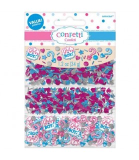 Baby Shower Gender Reveal 'Girl or Boy' Confetti Value Pack (3 types)
