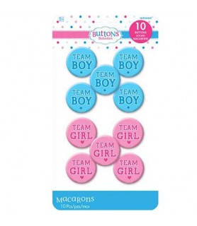 Baby Shower Gender Reveal 'Girl or Boy' Buttons (10ct)