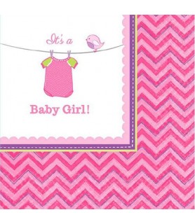 Baby Shower 'Shower with Love' Girl Small Napkins (16ct) 