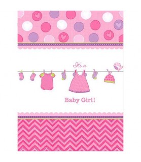Baby Shower 'Shower with Love' Girl Plastic Table Cover (1ct) 