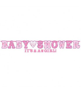 Baby Shower 'Shower With Love' Girl Jumbo Letter Banner Kit (1ct)