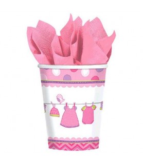 Baby Shower 'Shower with Love' Girl 9oz Paper Cups (8ct) 