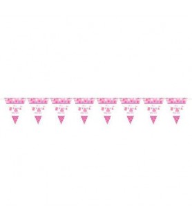 Baby Shower 'Shower With Love' Girl Pennant Banner (1ct)