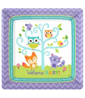 Baby Shower 'Woodland Welcome' Small Paper Plates (8ct)