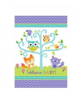 Baby Shower 'Woodland Welcome' Plastic Table Cover (1ct)