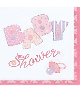 Baby Pink Stitching Lunch Napkins (16ct)
