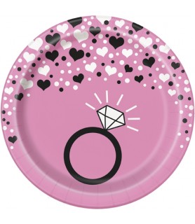 Bachelorette 'Diamond Ring' Small Paper Plates (8ct)
