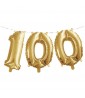 Gold 100th Birthday Air-Filled Foil Mylar Balloon Banner (3pc)