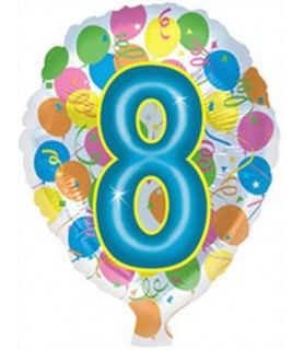 8th Birthday Foil Mylar Balloon (1ct)