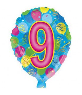 9th Birthday Foil Mylar Balloon (1ct)