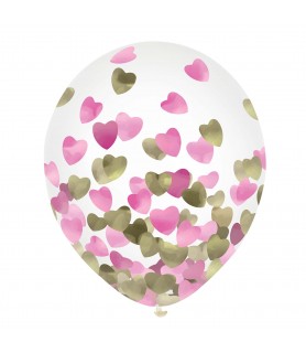 Confetti Hearts Latex Balloons (6ct)
