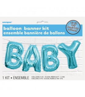 Blue 'Baby' Foil Letter Balloon Banner Kit (1ct)