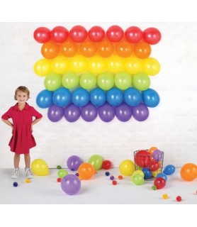 Bold Rainbow Air-Filled Latex Balloon Backdrop Kit (1ct)