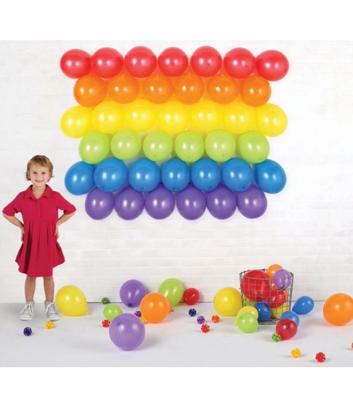 Bold Rainbow AirFilled Latex Balloon Backdrop Kit (1ct)