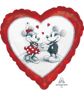 Minnie and Mickey Mouse Holographic Love Foil Mylar Balloon (1ct)