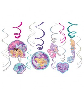 Barbie 'Dreamtopia Mermaid' Hanging Swirl Decorations (12pc)