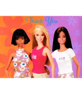 Barbie Trendy 'Hip Barbie' Thank You Notes w/ Envelopes (8ct)