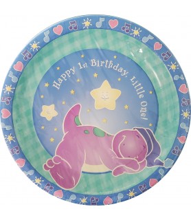 Barney Vintage 1st Birthday Small Paper Plates (8ct)
