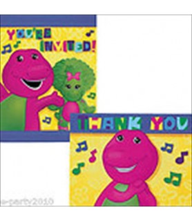 Barney and Friends Invitations and Thank You Notes w/ Env. (8ct ea.)