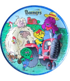 Barney Vintage 1998 'Great Adventure' Small Paper Plates (8ct)